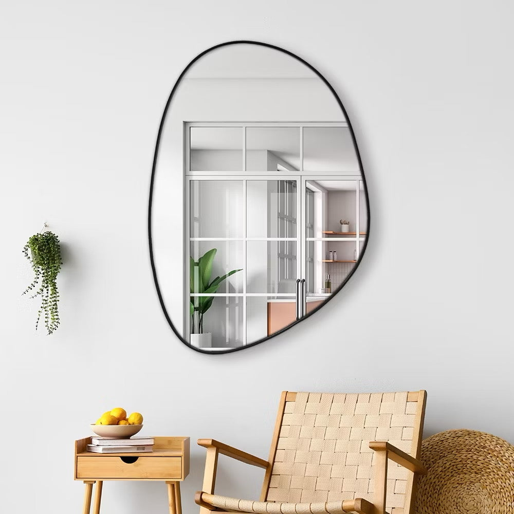 Espelho Design Versátil em Couro Ecológico – 60x40cm ✨