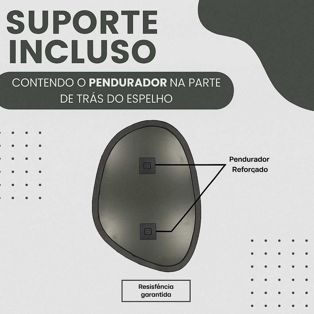 Espelho Design Versátil em Couro Ecológico – 60x40cm ✨