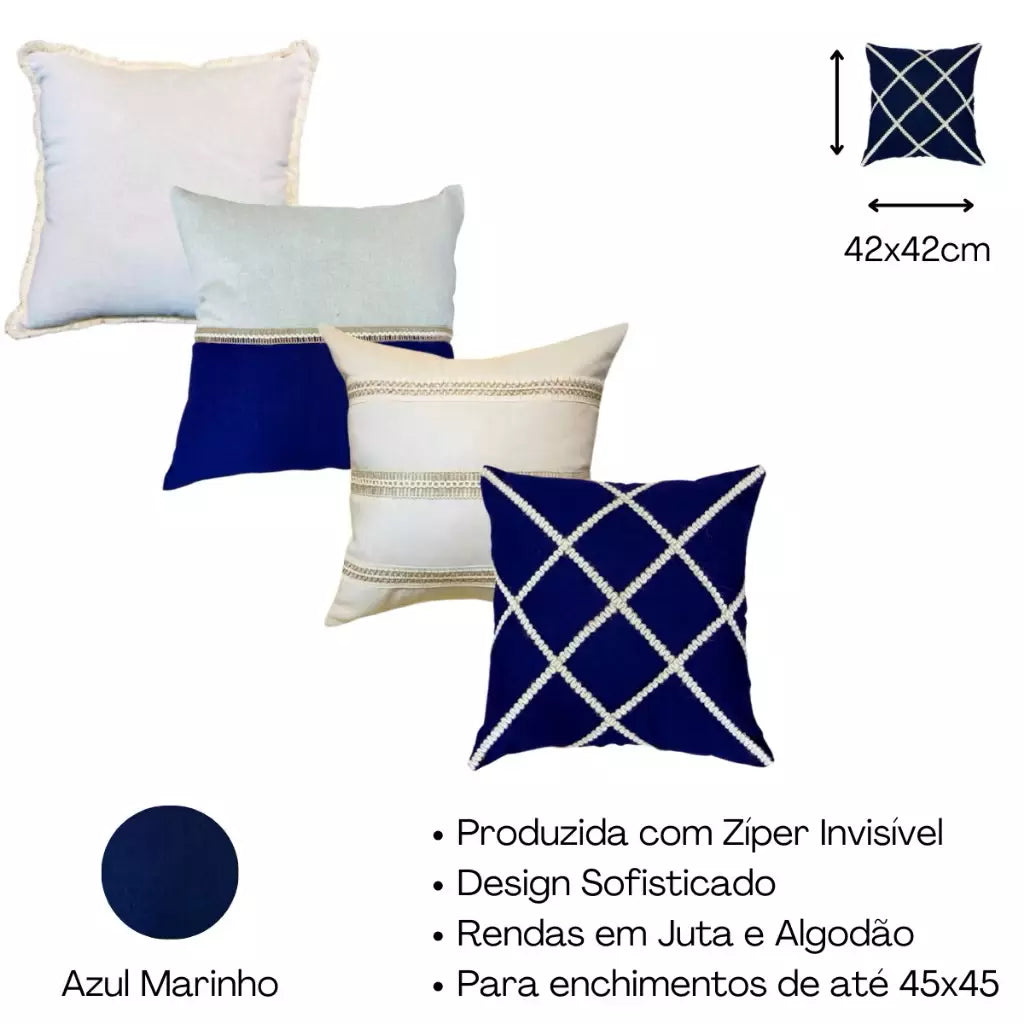 Conjunto 4 Capas de Almofada Decorativas Boho Chic – Toque Rústico e Elegante