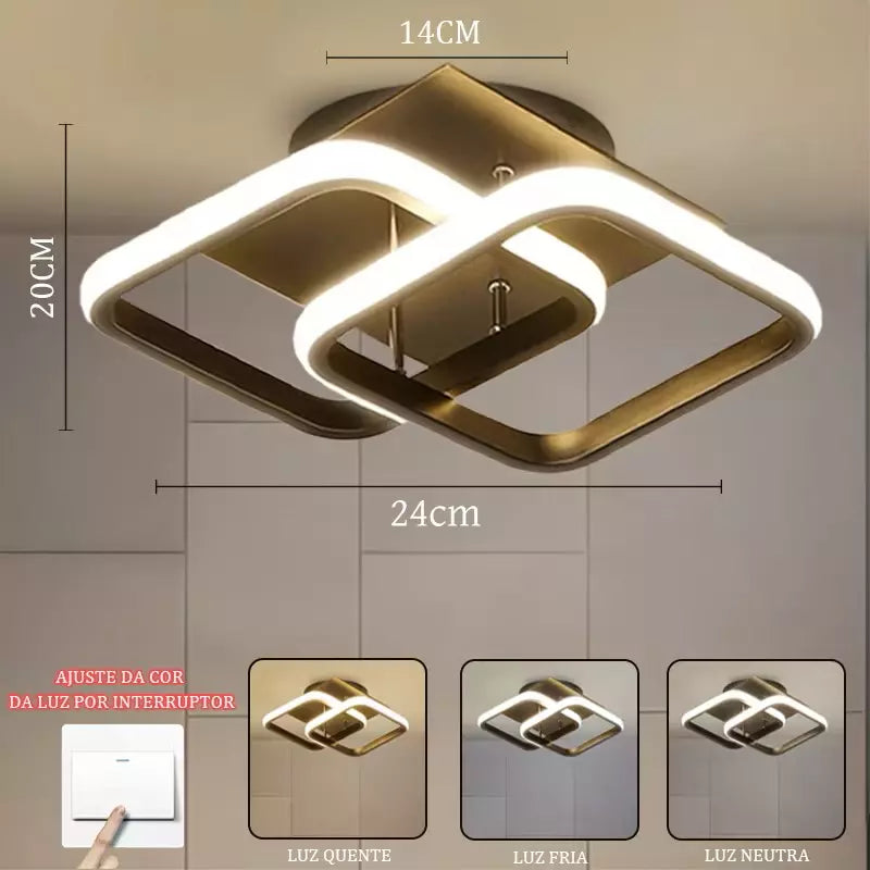 Luminária Plafon LED Moderna – Design Minimalista para Teto (110V/220V)