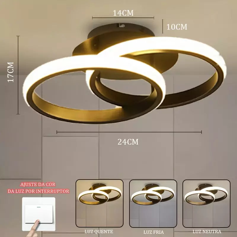 Luminária Plafon LED Moderna – Design Minimalista para Teto (110V/220V)