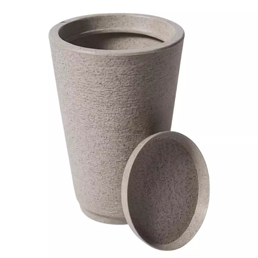Vaso Decorativo Escovado com Prato – Estilo Luxo para Plantas