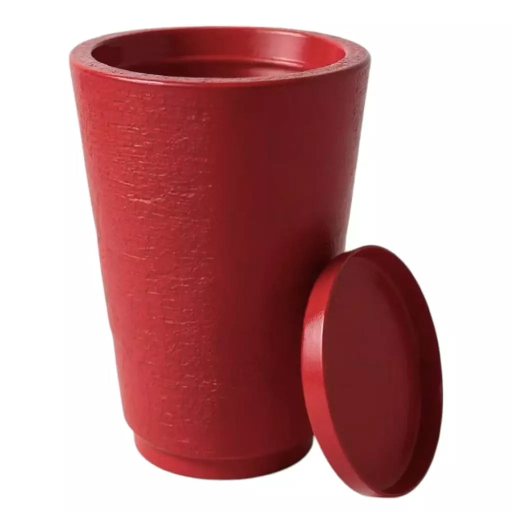 Vaso Decorativo Escovado com Prato – Estilo Luxo para Plantas