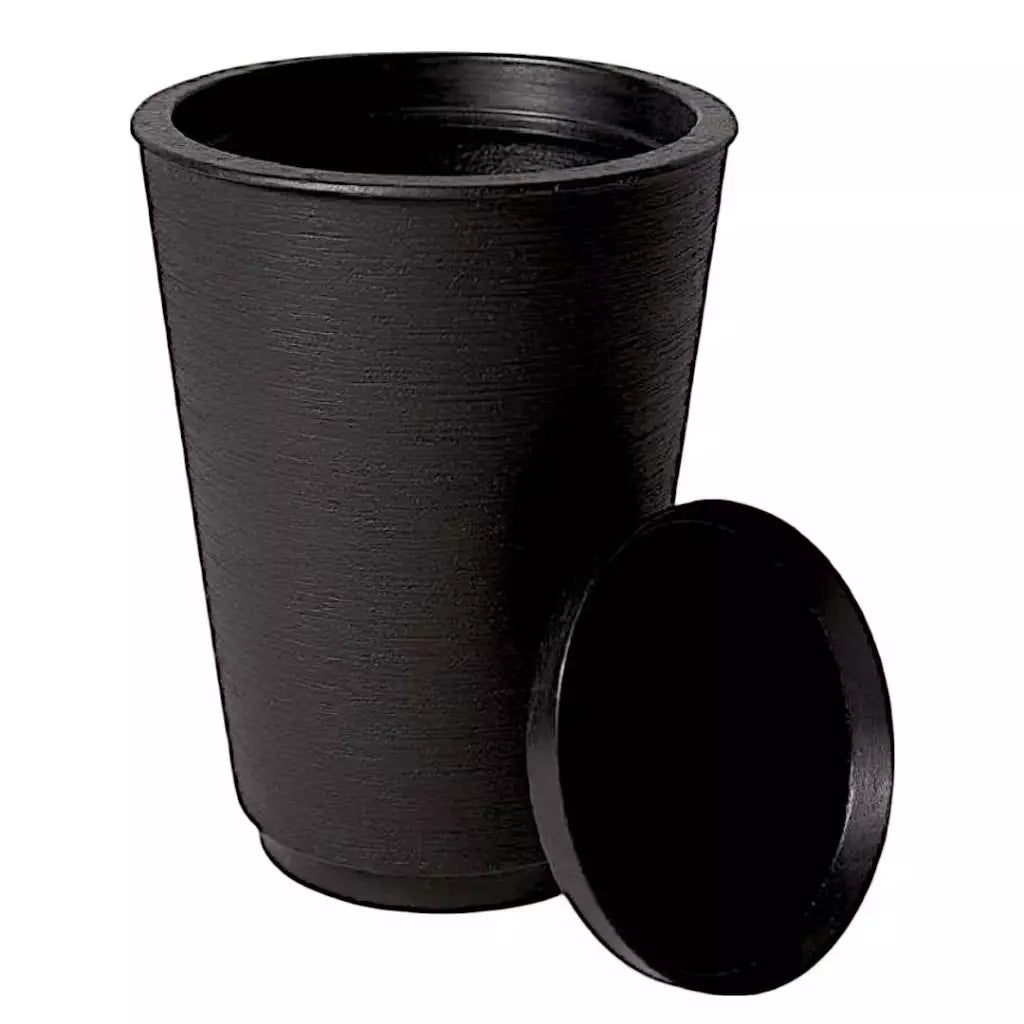 Vaso Decorativo Escovado com Prato – Estilo Luxo para Plantas