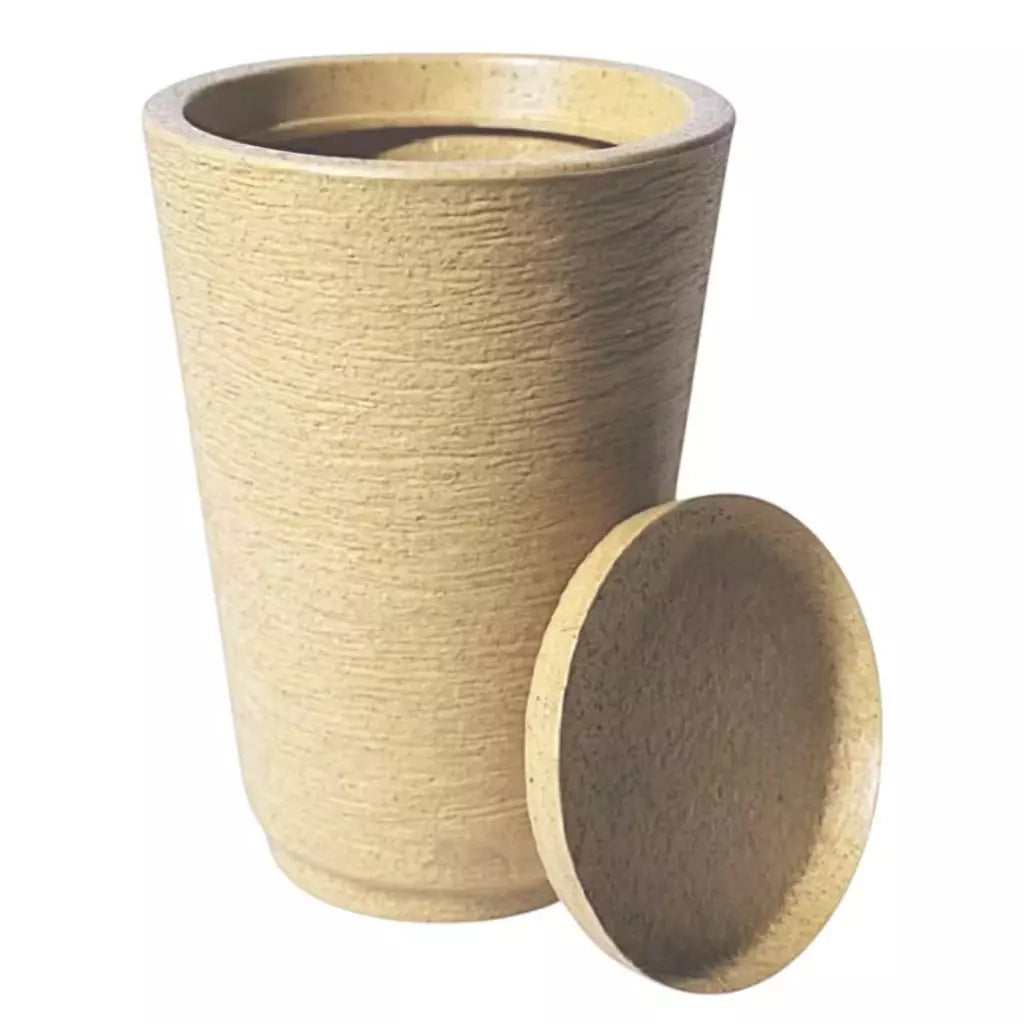 Vaso Decorativo Escovado com Prato – Estilo Luxo para Plantas