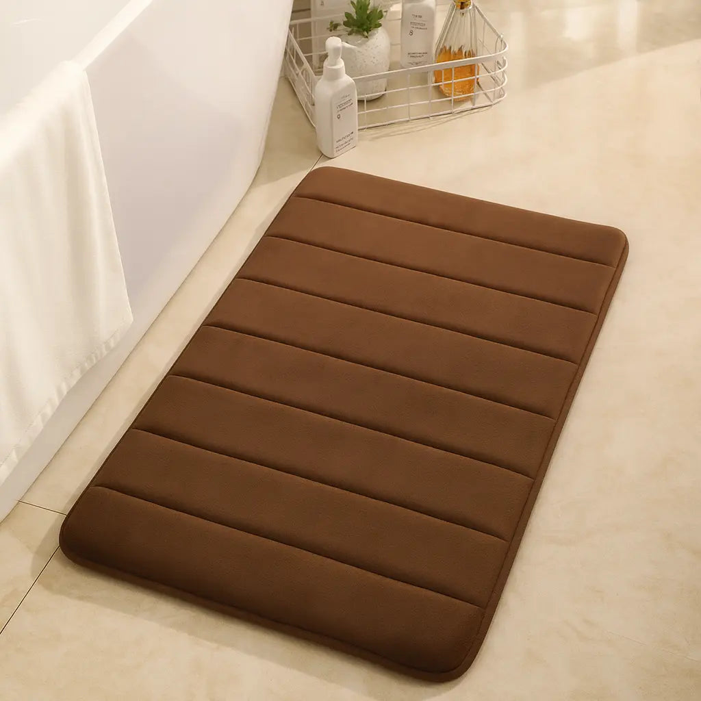 Conjunto 2 Tapetes de Banheiro com Espuma Memory Foam – Conforto Antiderrapante e Toque Aveludado
