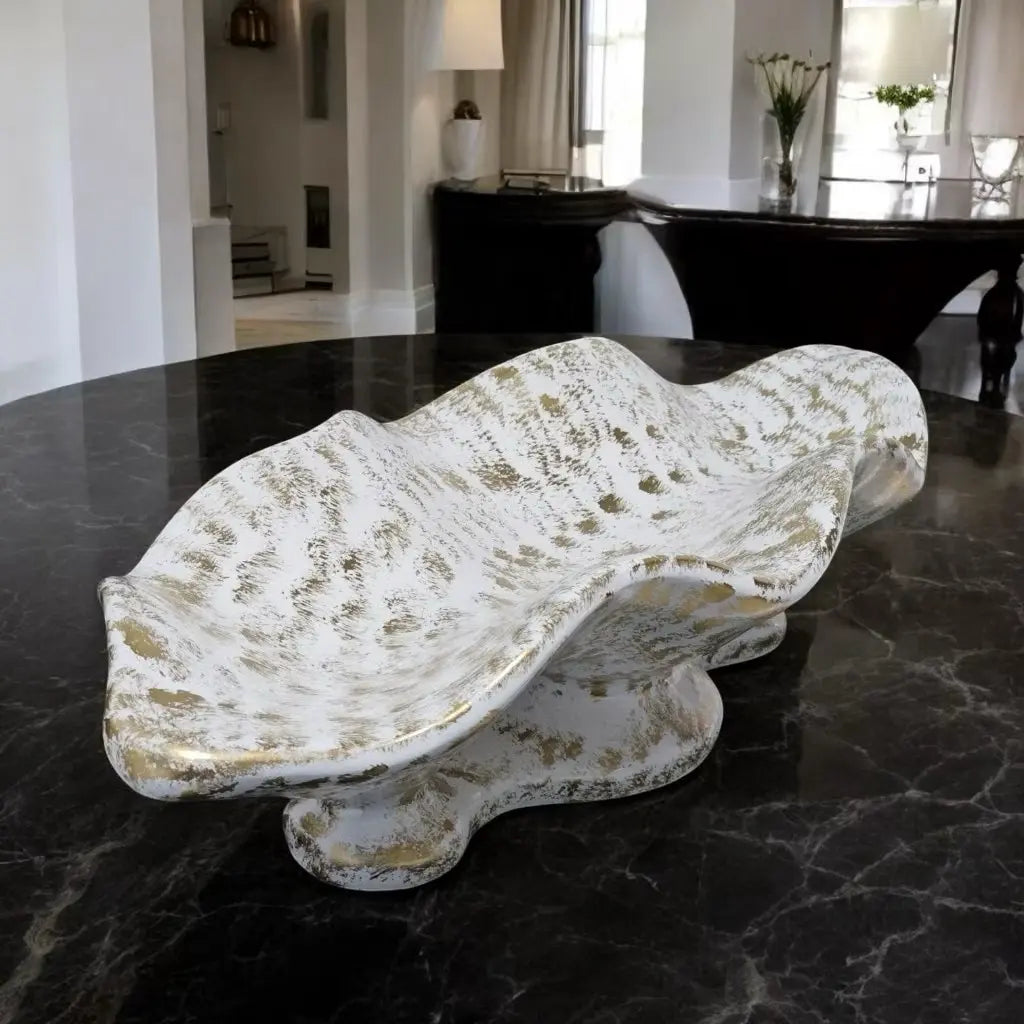 Barca Decorativa em Cerâmica – Centro de Mesa Grande para Sala e Aparador 47cm