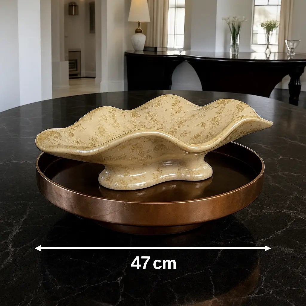 Barca Decorativa em Cerâmica – Centro de Mesa Grande para Sala e Aparador 47cm