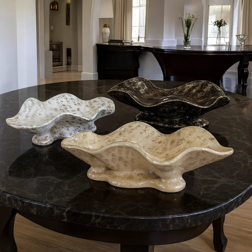 Barca Decorativa em Cerâmica – Centro de Mesa Grande para Sala e Aparador 47cm