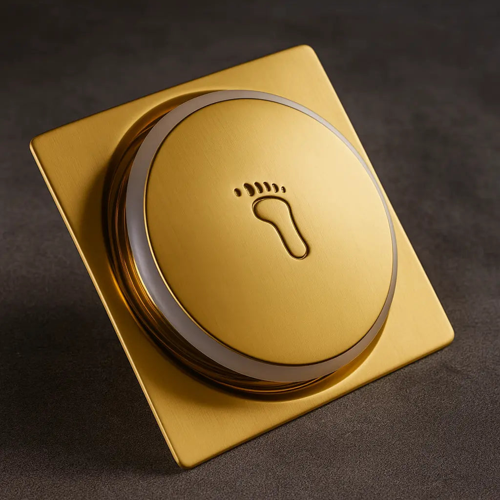 Ralo Inteligente Click 10x10cm – Quadrado Luxo Dourado
