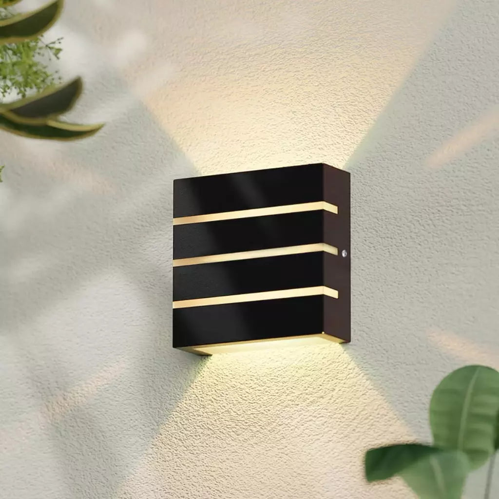Arandelas LED de Parede – Kit 3 Peças, Metal 3 Frisos para Área Externa