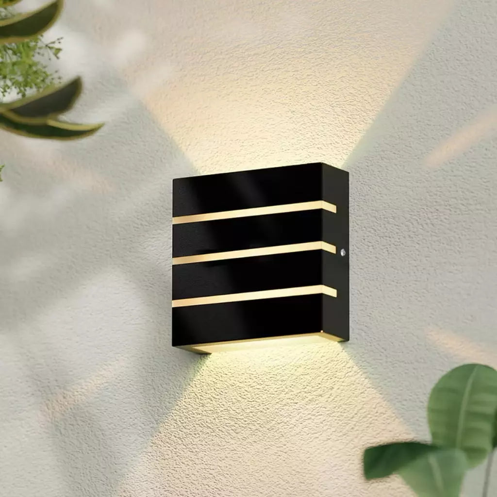 Arandelas LED de Parede – Kit 3 Peças, Metal 3 Frisos para Área Externa