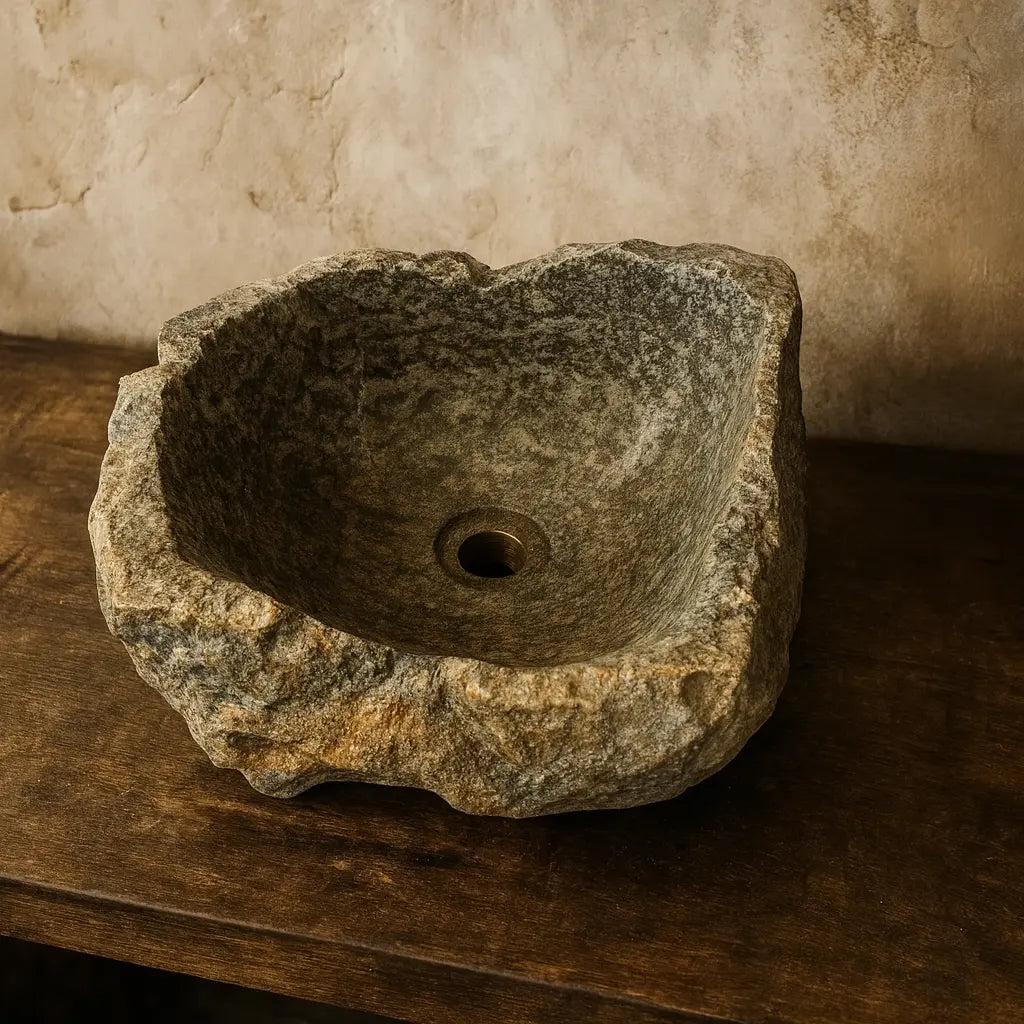 Cuba Rústica de Pedra Natural – Design Único e Atemporal