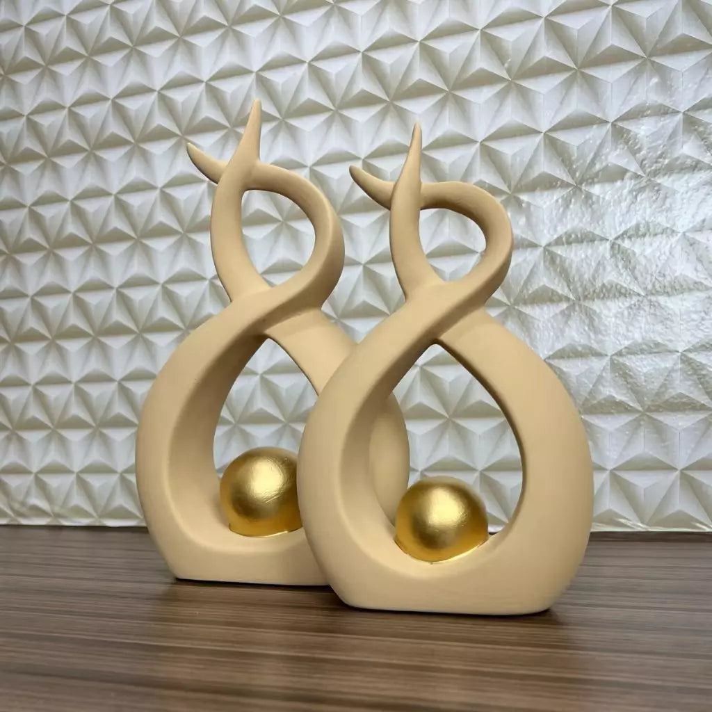 Par de Vasos Abstratos Decorativos em Cerâmica – Elegância & Sofisticação