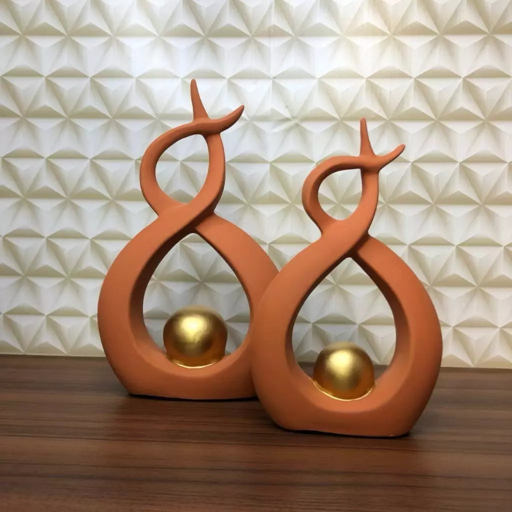 Par de Vasos Abstratos Decorativos em Cerâmica – Elegância & Sofisticação