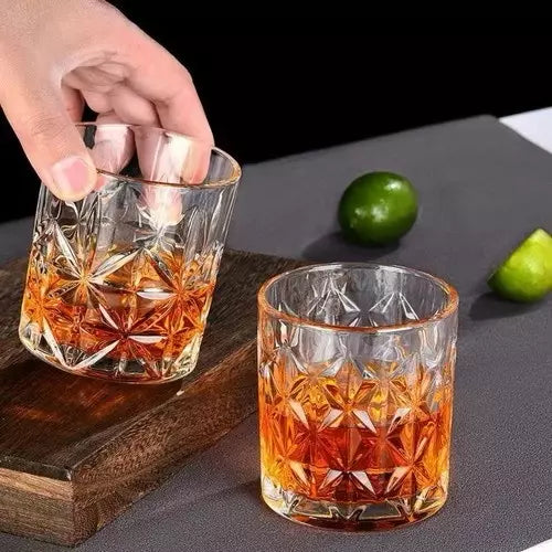 Conjunto 6 Copos de Vidro 320ml para Whisky – Linha Rubi Moon Stone