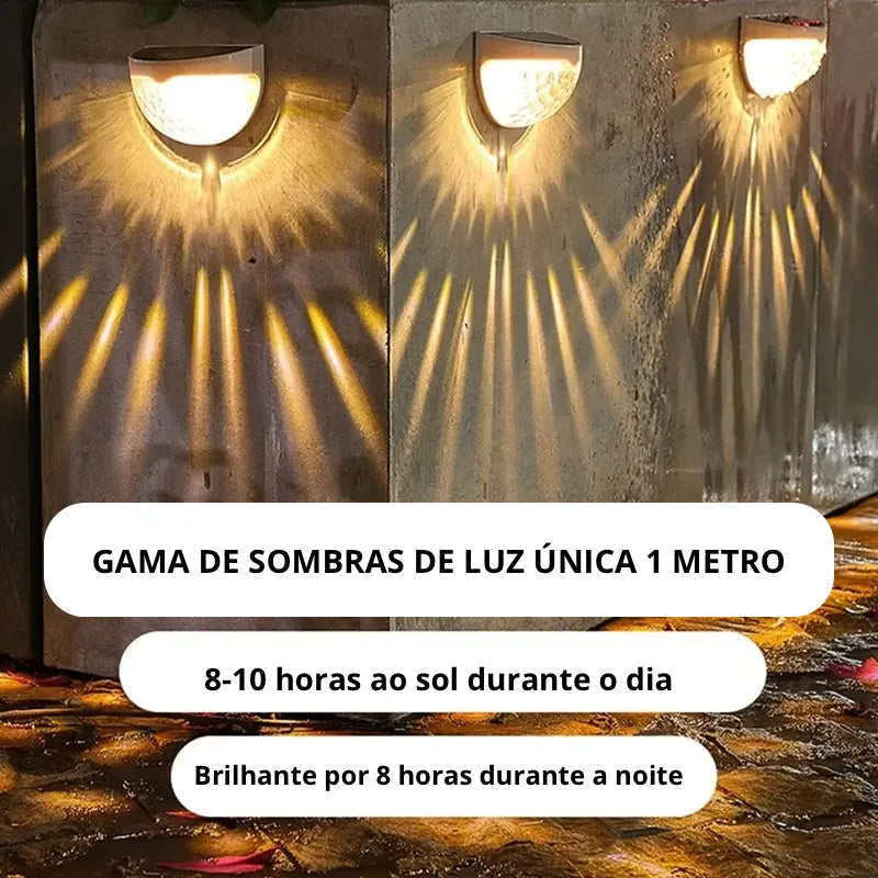 Luminária Solar LED à Prova d’Água – Decorativa para Jardim, Parede e Escadas