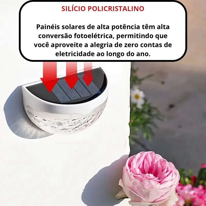 Luminária Solar LED à Prova d’Água – Decorativa para Jardim, Parede e Escadas