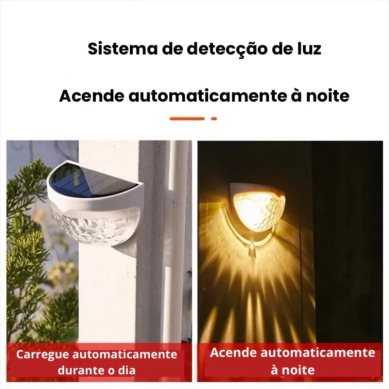 Luminária Solar LED à Prova d’Água – Decorativa para Jardim, Parede e Escadas