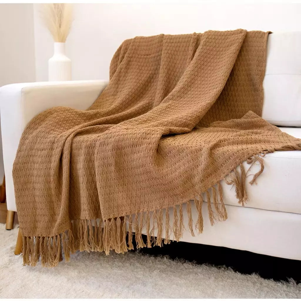 Manta Xale Artesanal Favo de Mel 2,00 x 1,20m – Para Sofá e Poltrona