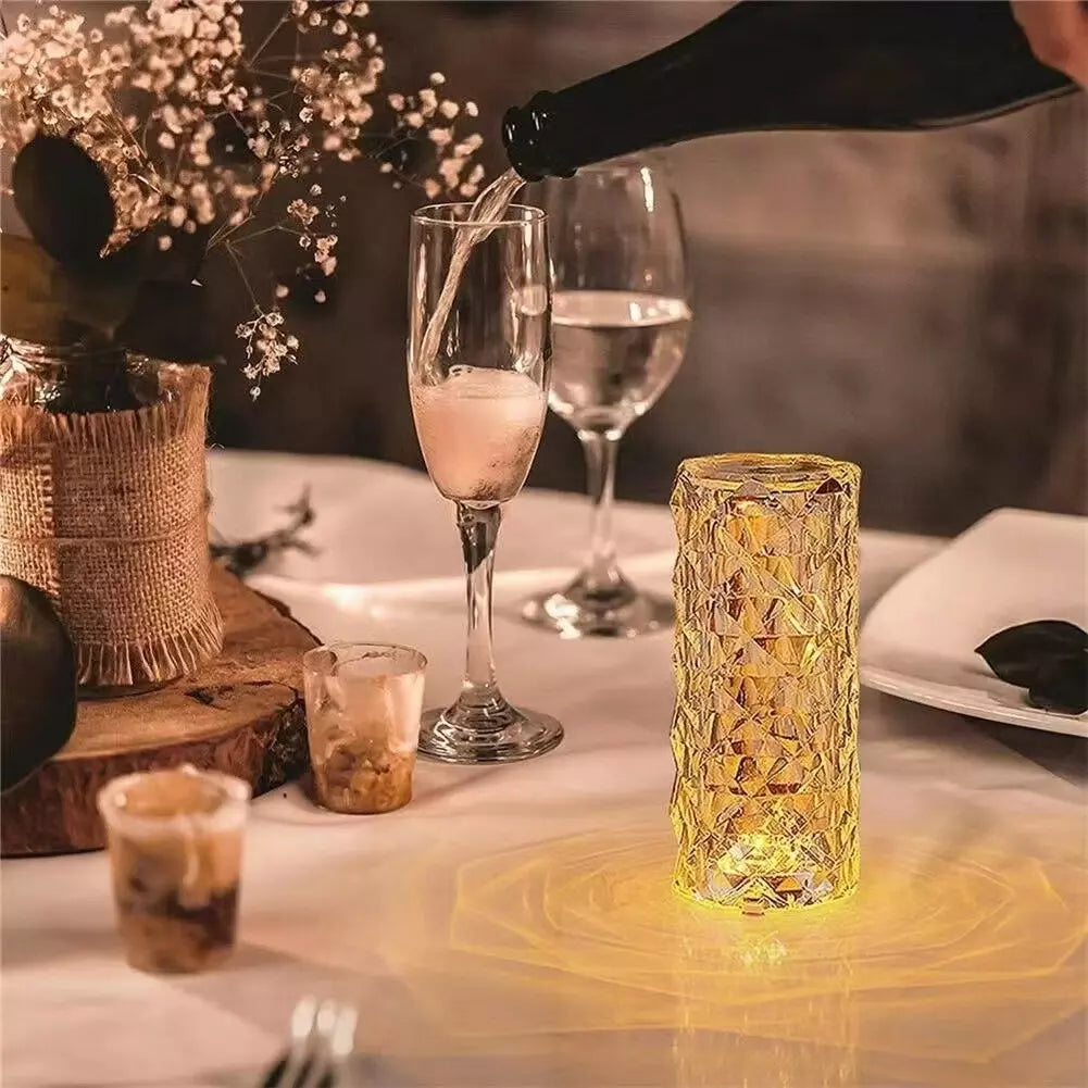 Luminária Cristal Touch LED 16 Cores – USB e Efeito Projetor