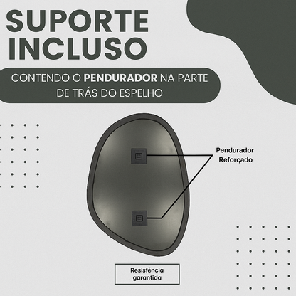 Espelho Design Versátil em Couro Ecológico – 60x40cm ✨