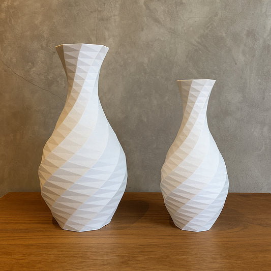 Vasos Decorativos Geométricos 3D – Conjunto com 2 Peças de Design Exclusivo