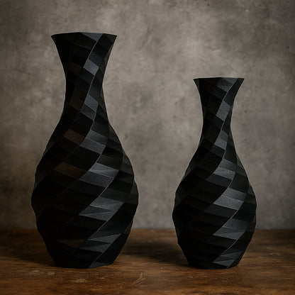 Vasos Decorativos Geométricos 3D – Conjunto com 2 Peças de Design Exclusivo
