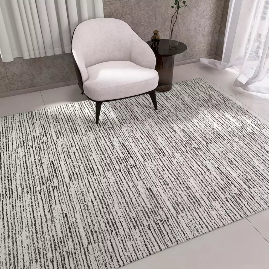 Tapete Boho Artesanal de Tear 1,40x2,00 – Rústico Mesclado Bege com Jacquard Antiderrapante