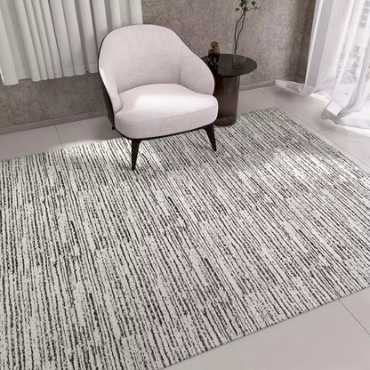 Tapete Boho Artesanal de Tear 1,40x2,00 – Rústico Mesclado Bege com Jacquard Antiderrapante
