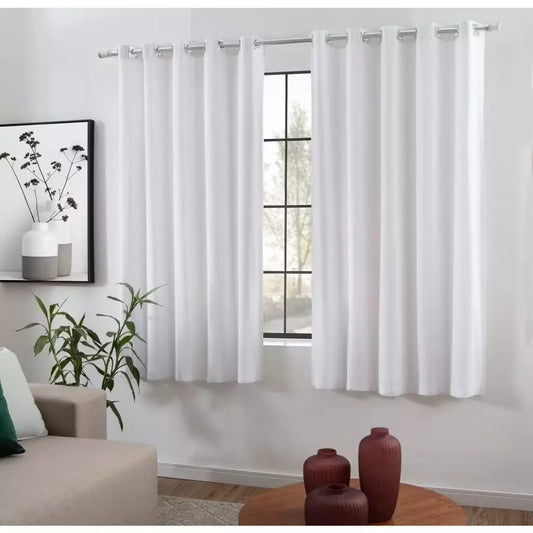Cortina Rustic Linho Flame com Ilhós Cromado – 2,20m Largura x 1,30m Altura