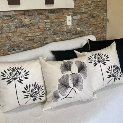 Kit com 5 Capas de Almofada Suede – 3 Bordadas e 2 Lisas Decoração Sofisticada