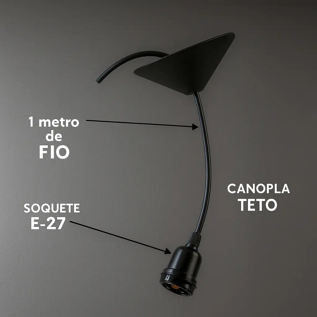 Kit 3 Luminárias Pendente Marrom – Ideal para Balcão, Cozinha, Varanda e Churrasqueira