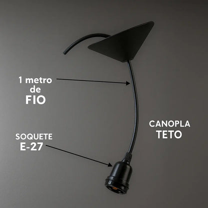 Kit 3 Luminárias Pendente Marrom – Ideal para Balcão, Cozinha, Varanda e Churrasqueira