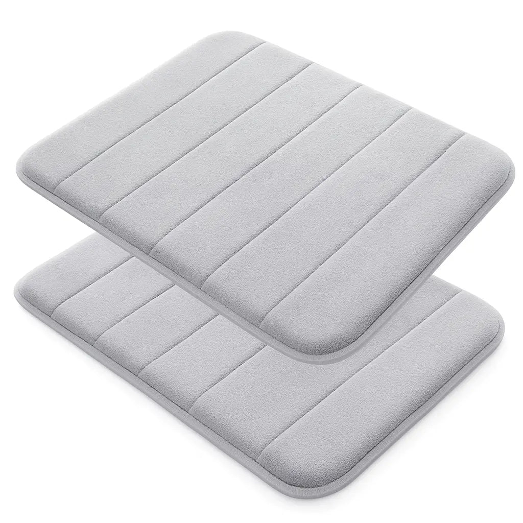 Conjunto 2 Tapetes de Banheiro com Espuma Memory Foam – Conforto Antiderrapante e Toque Aveludado