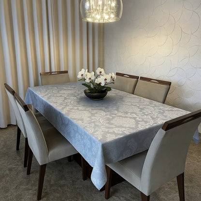 Toalha de Mesa Jacquard Luxo 6 Lugares 2,10x1,40 - Elegância e Durabilidade