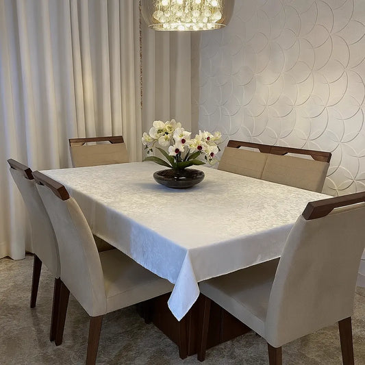Toalha de Mesa Jacquard Luxo 6 Lugares 2,10x1,40 - Elegância e Durabilidade