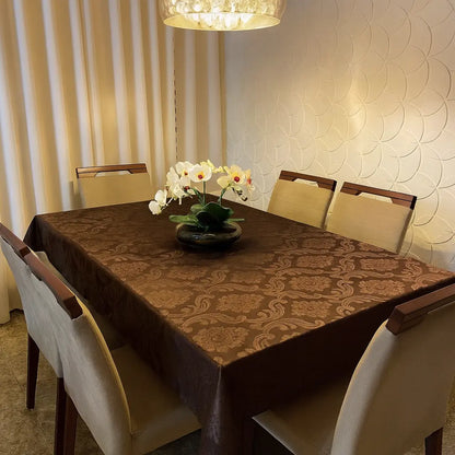 Toalha de Mesa Jacquard Luxo 6 Lugares 2,10x1,40 - Elegância e Durabilidade