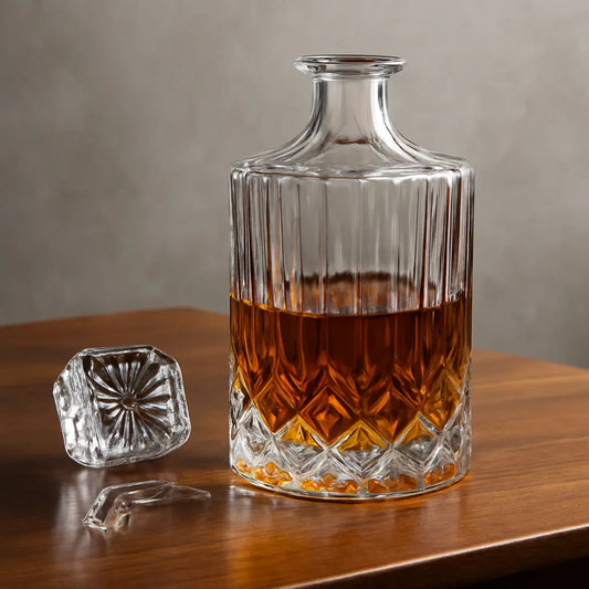 Decanter de Vidro Retrô 1L – Decoração Sofisticada para Whisky