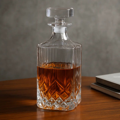 Decanter de Vidro Retrô 1L – Decoração Sofisticada para Whisky