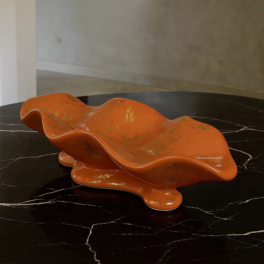 Barca Decorativa em Cerâmica – Centro de Mesa Grande para Sala e Aparador 47cm