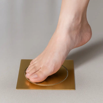 Ralo Inteligente Click 10x10cm – Quadrado Luxo Dourado