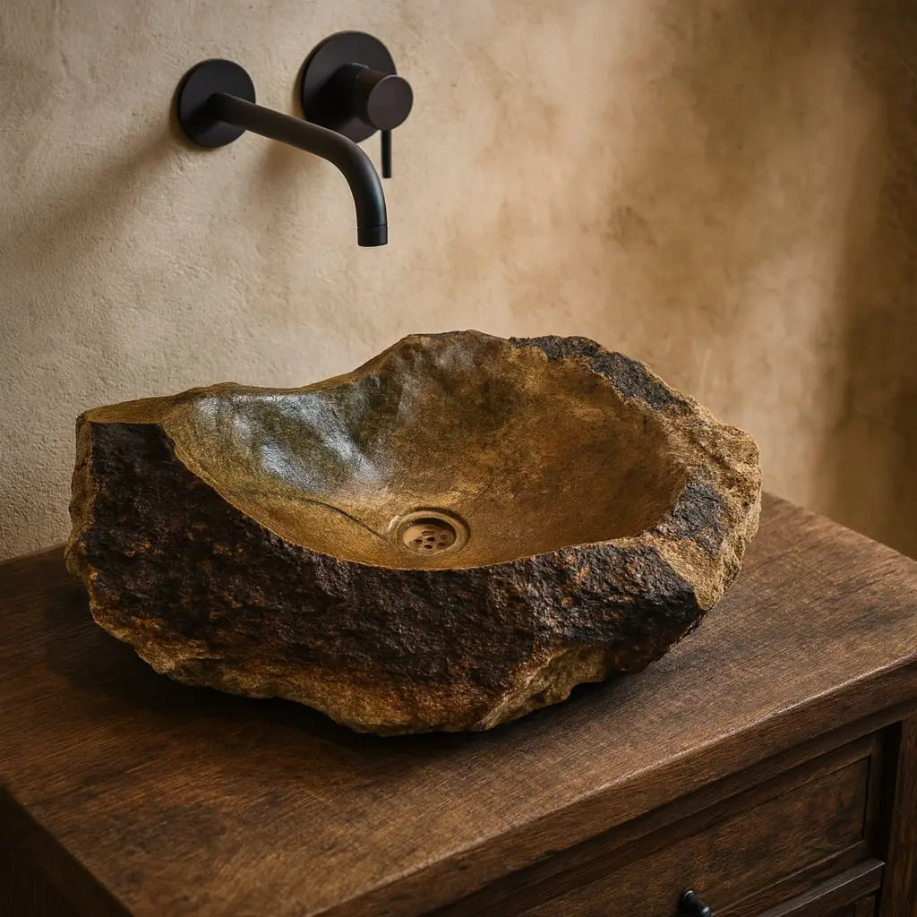 Cuba Rústica de Pedra Natural – Design Único e Atemporal