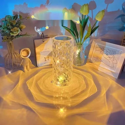 Luminária Cristal Touch LED 16 Cores – USB e Efeito Projetor